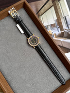 Rare Vintage 1990s Yves Saint Laurent YSL 26mm Blue Border Black Dial
