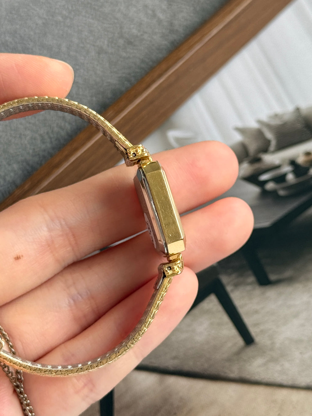Vintage 1990s Orient Crystal Studded Lugs with Braided Band Bracelet