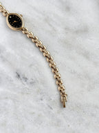 Vintage Alba Champagne Gold Marquise Case with Black Dial