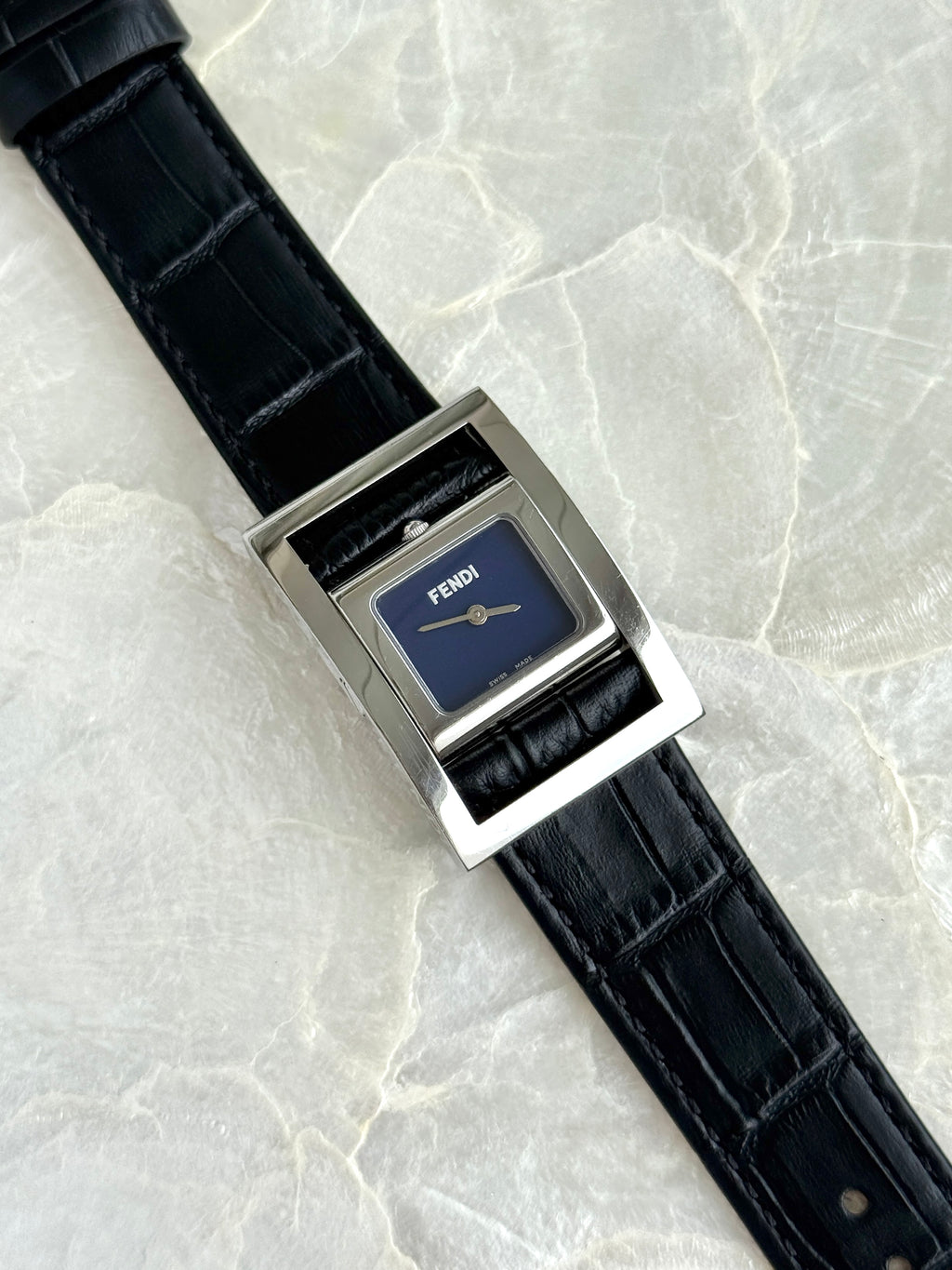 Rare 1990s Vintage Fendi Reversible Conceal Blue Dial