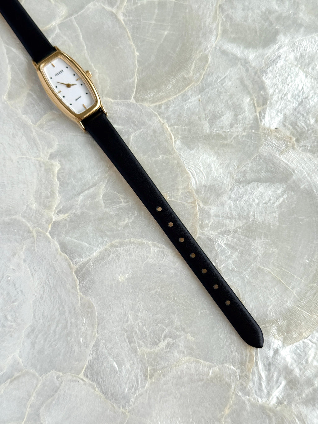 Rare Vintage Citizen Gold Toned Elongated Tonneau Case