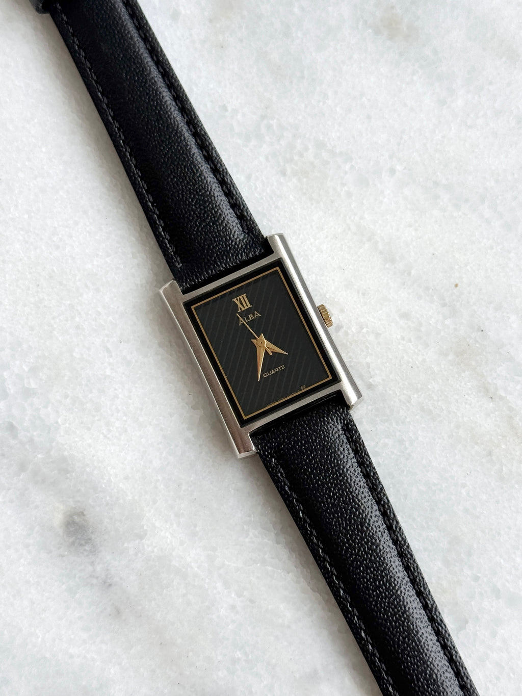 Vintage Alba Black Diagonal Stripes Stainless Steel Tank