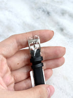 Rare Vintage YSL Brushed Steel Round Case Charcoal Black Dial