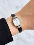 Rare Vintage Orient Petite Silver Toned with Marquise Crystals Lugs