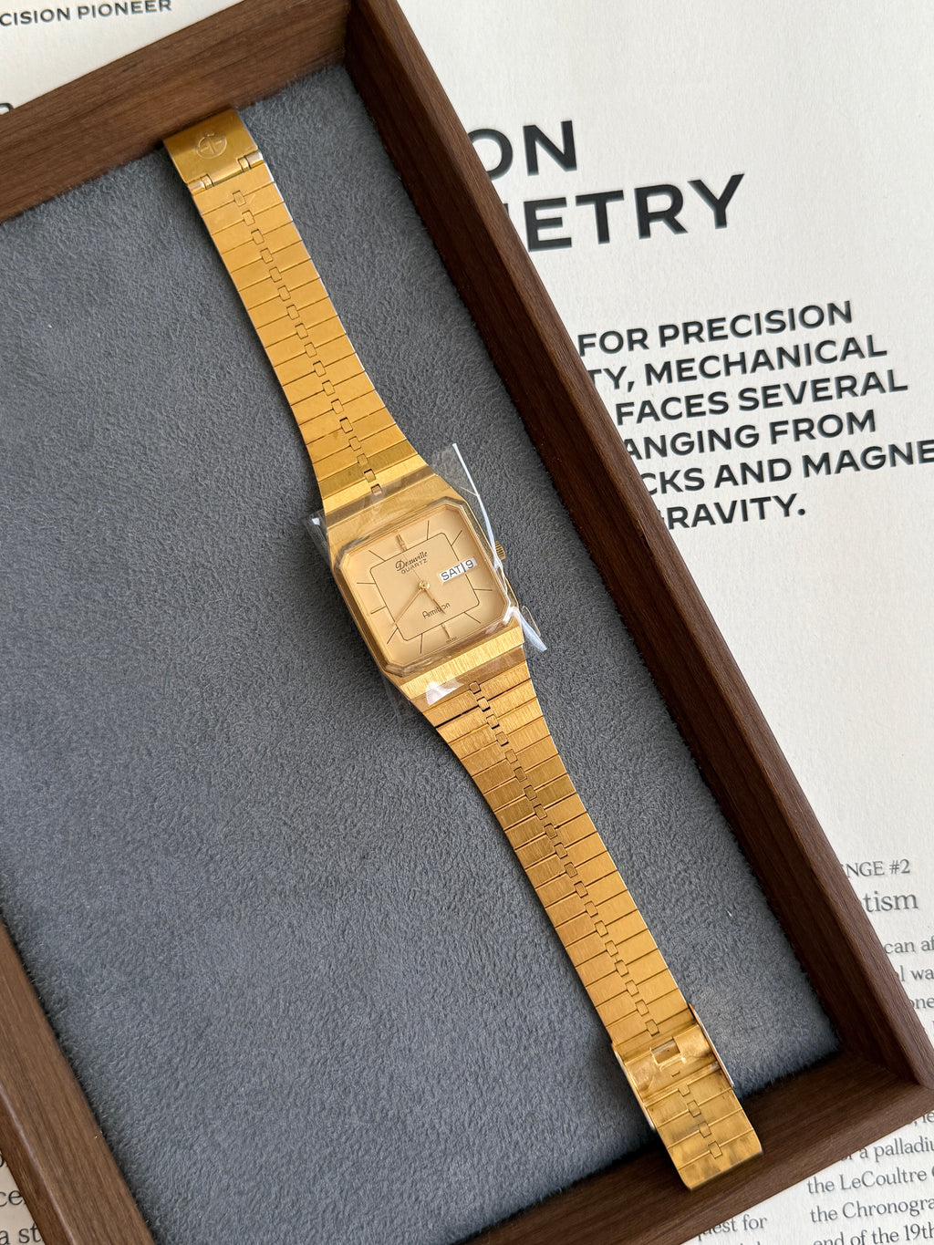 Vintage 29mm Armitron Deauville Square Case in Full Gold Tone