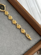 Rare Vintage 1990s ALBA by Seiko Gold Toned ‘Black Diamond’ Bracelet