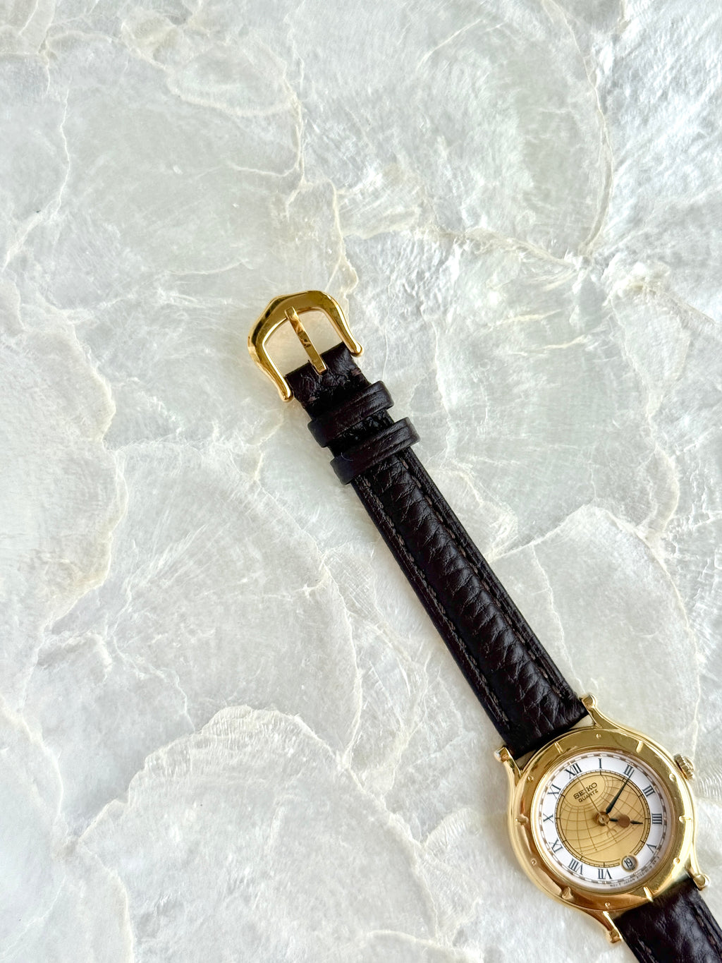 Very Rare Vintage 1990s Seiko Age of Discovery - Ladies Golden Globe