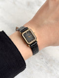 Rare Vintage Exceed Madam by Citizen Gold Shimmer Black Framed Tank