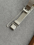 Rare 1987 Vintage Seiko Exceline Tank Faceted Glass Braided Band Bracelet