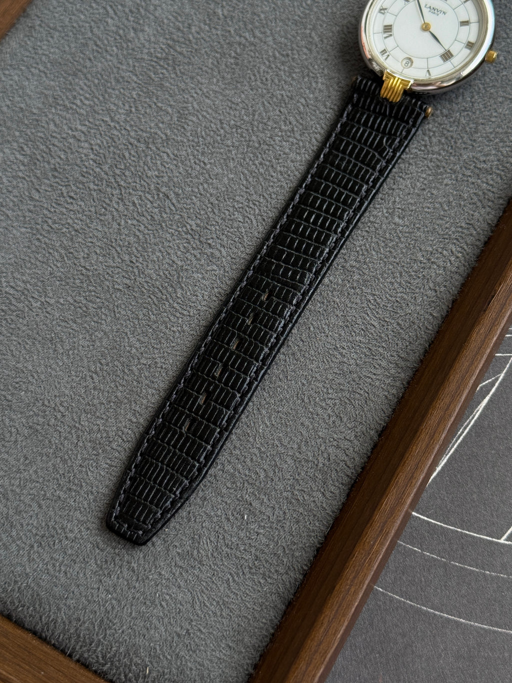 Rare Vintage 1990s Lanvin 30mm Roman Numerals with Date Indicator
