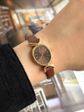 Rare Vintage 1980 Seiko Gold-Plated Oval Sunburst Brown Dial with Curved Lugs