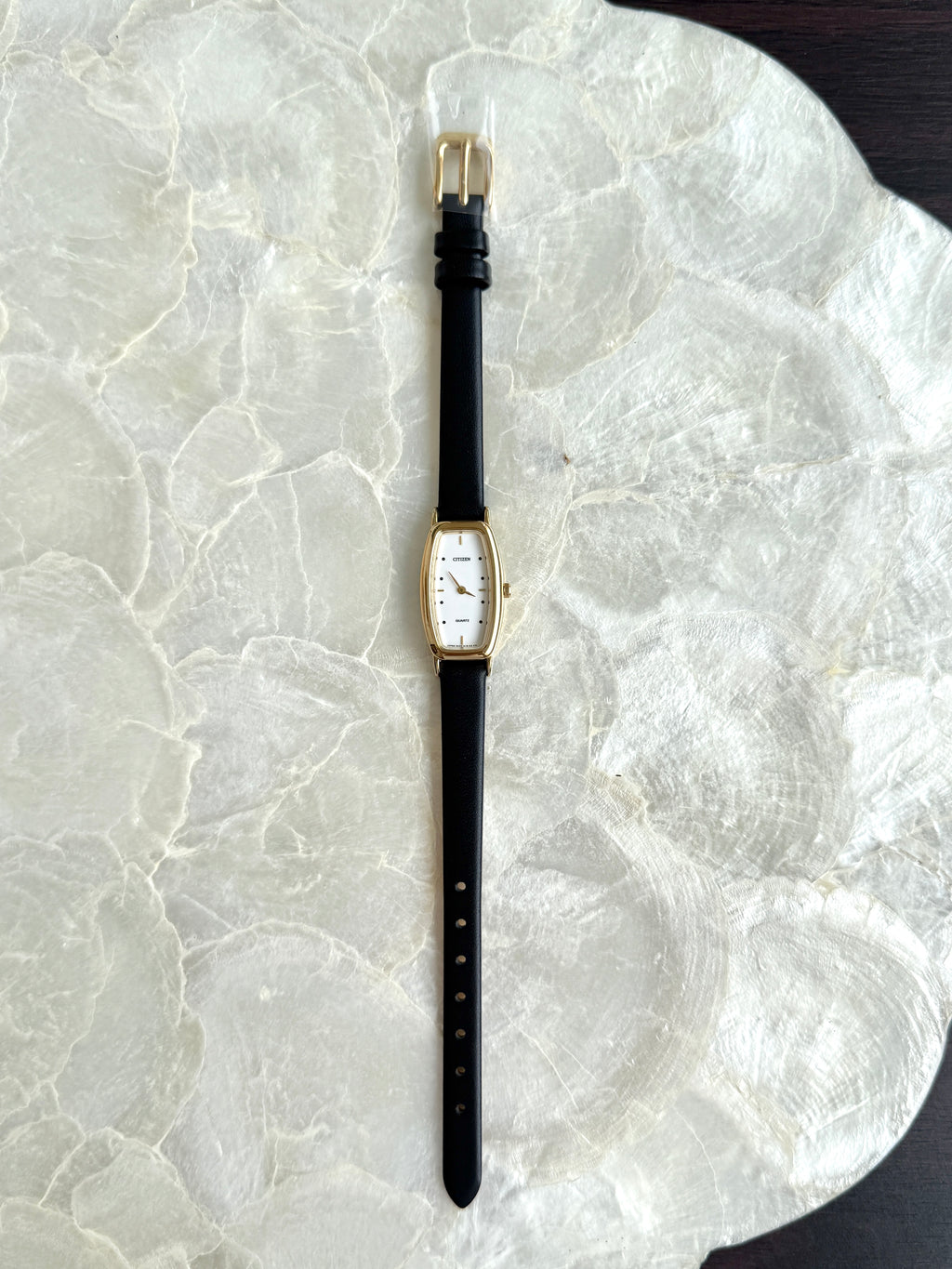 Rare Vintage Citizen Gold Toned Elongated Tonneau Case