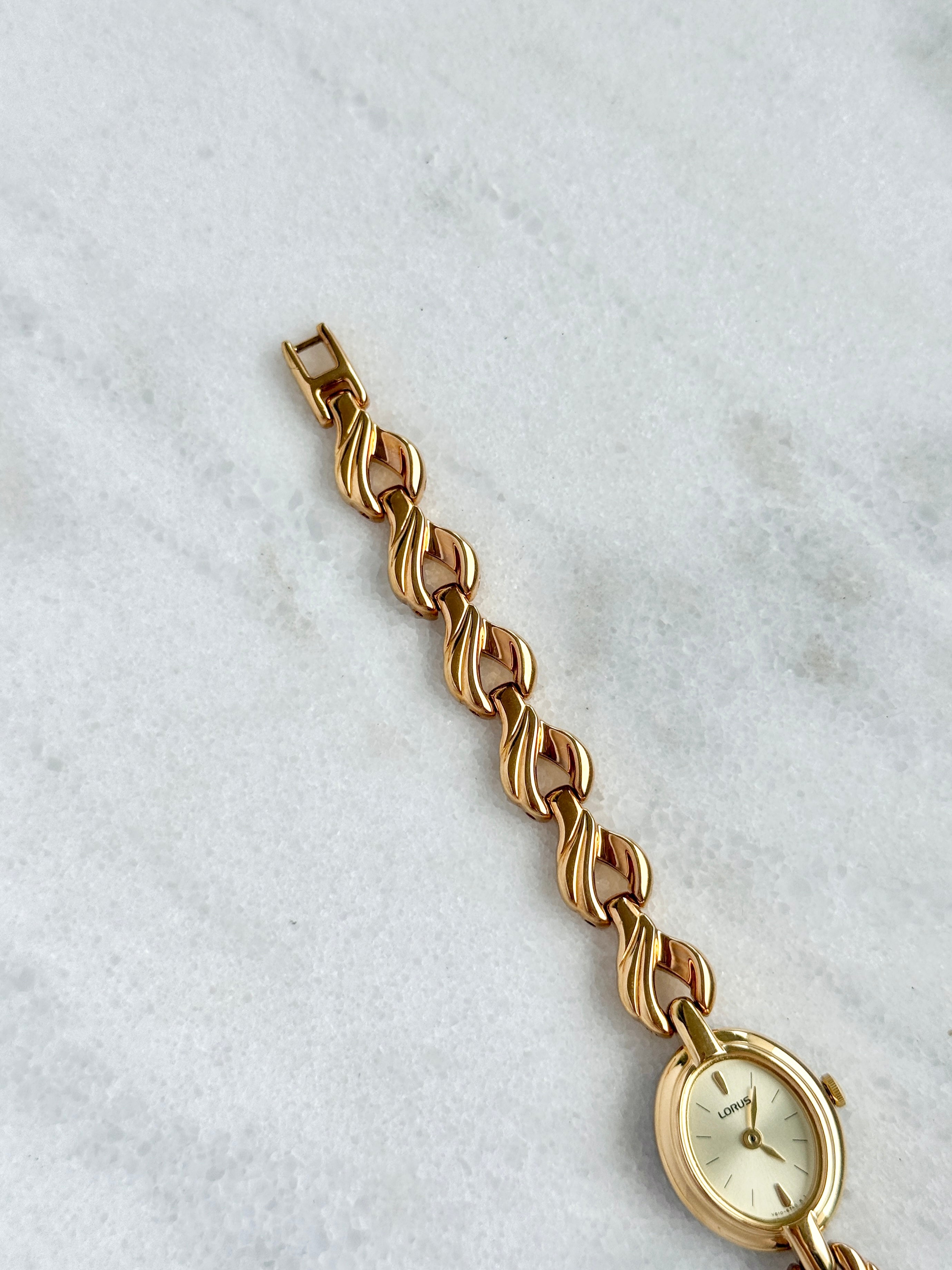 New Old Stock Unworn Lorus Gold Toned with Oval Dial