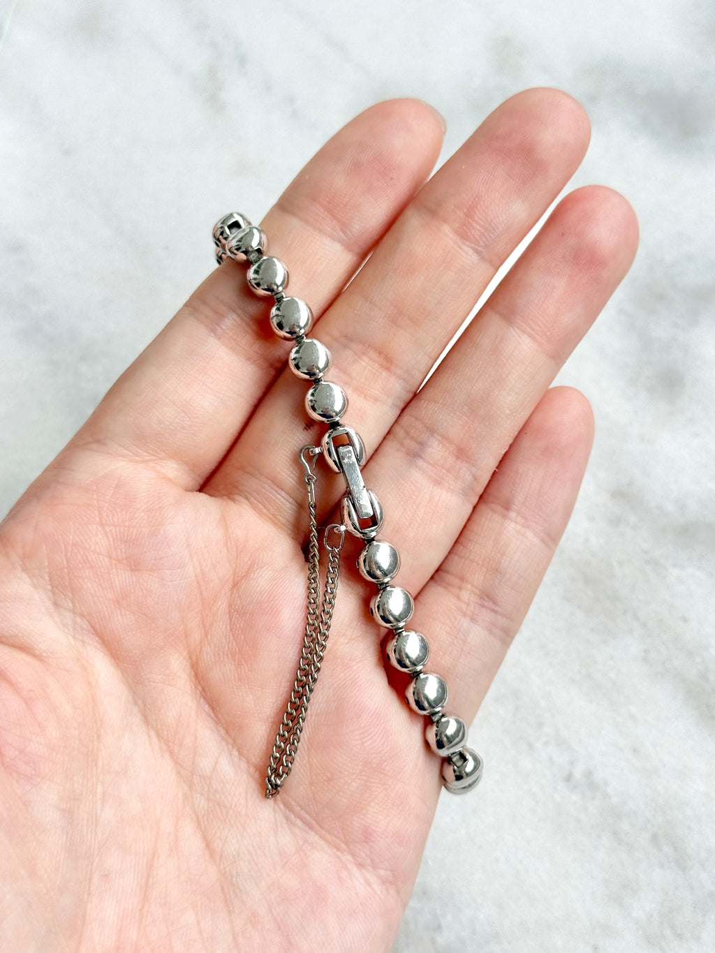 Rare 1980s Seiko Mini Beaded Silver Toned Bracelet