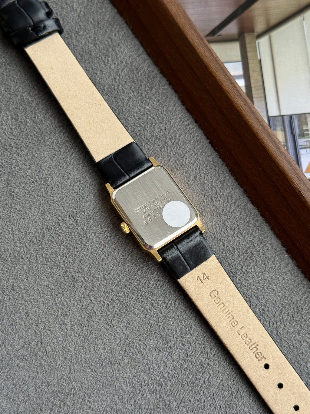 Vintage Citizen Gold Toned Black Striped Dial Tank