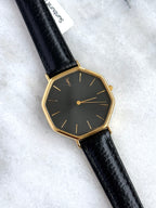 Vintage YSL 32mm Large Octagonal Gray Sunburst Dial