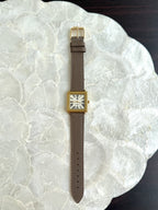 Vintage Givenchy Essence "Exploding" Roman Numerals Gold Toned Square Case