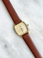 Vintage 1980s Seiko Exceline Gold-plated Textured Champagne Dial