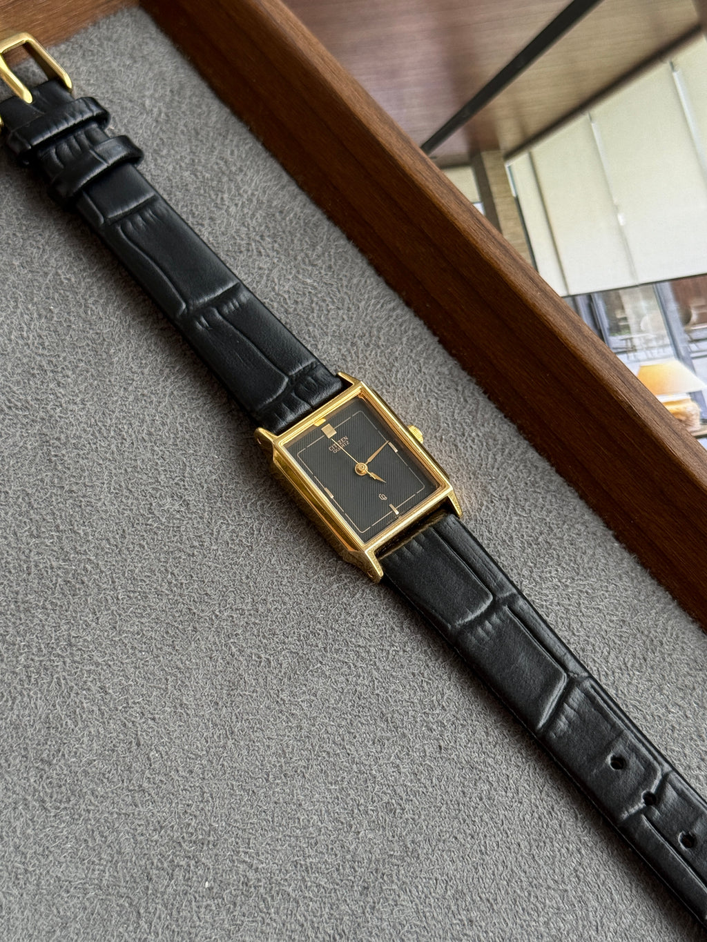 Vintage Citizen Gold Toned Black Striped Dial Tank