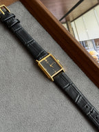 Vintage Citizen Gold Toned Black Striped Dial Tank