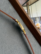 Rare Vintage 1980 Seiko Gold-Plated Oval Sunburst Brown Dial with Curved Lugs