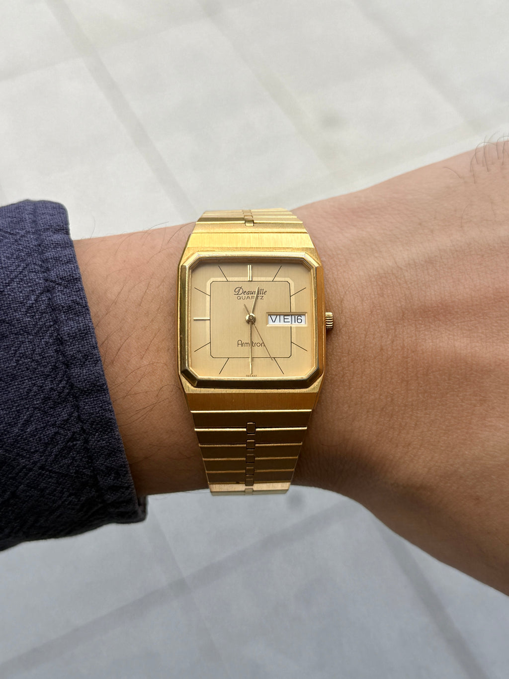 Vintage 29mm Armitron Deauville Square Case in Full Gold Tone