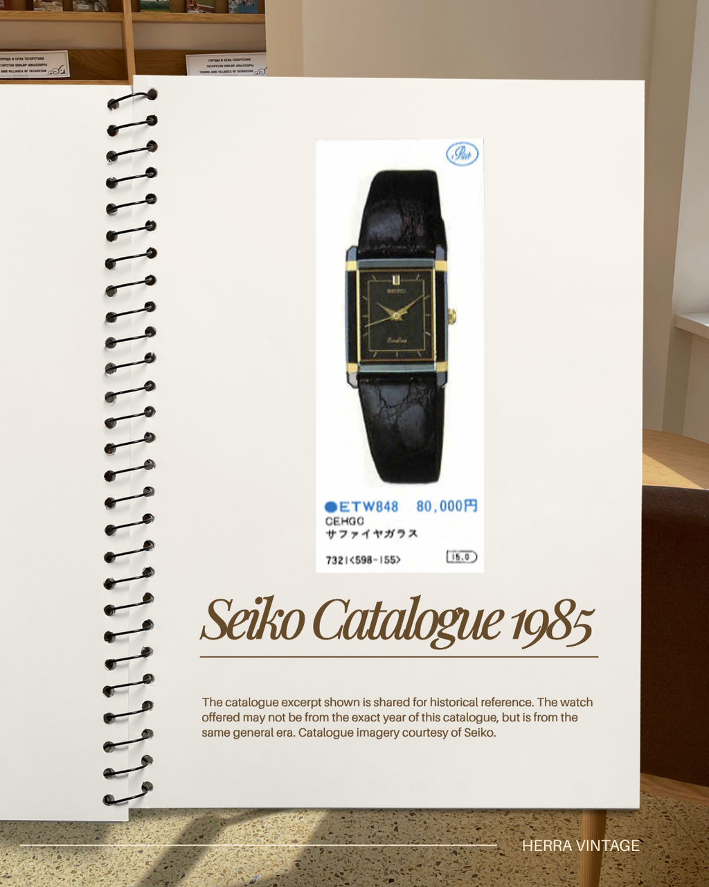 Rare Vintage 1985 Seiko Exceline Ceramic Case All-Black Tank