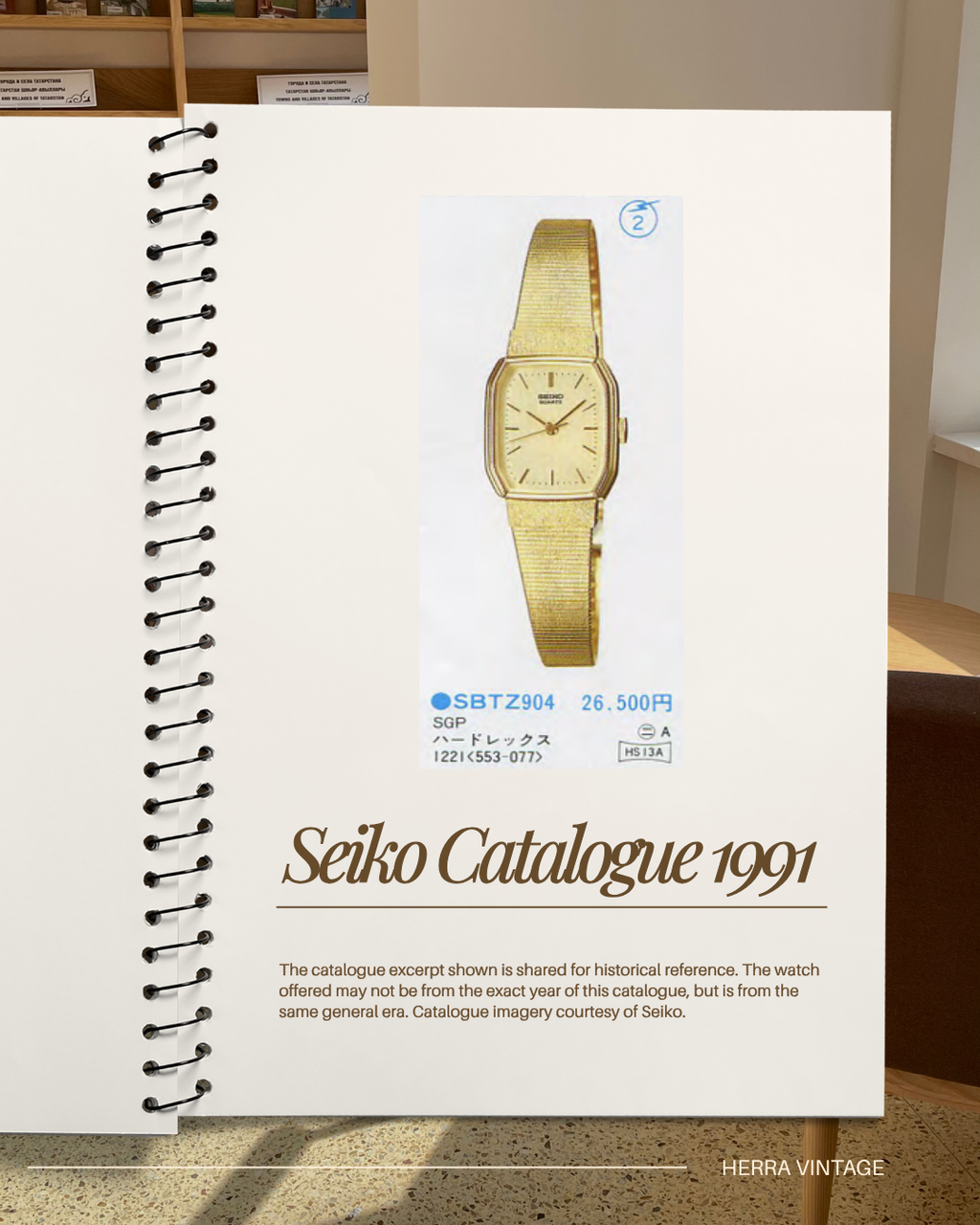 Vintage 1991 Seiko Octagonal Case Gold-Plated Metal Band Bracelet