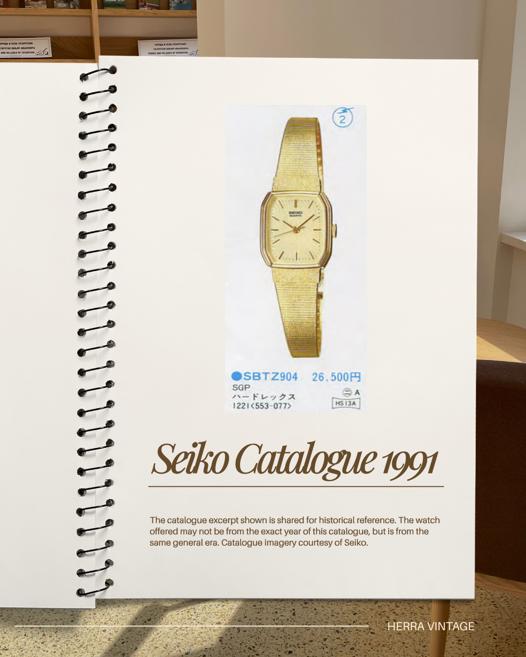 Vintage 1991 Seiko Octagonal Case Gold-Plated Metal Band Bracelet