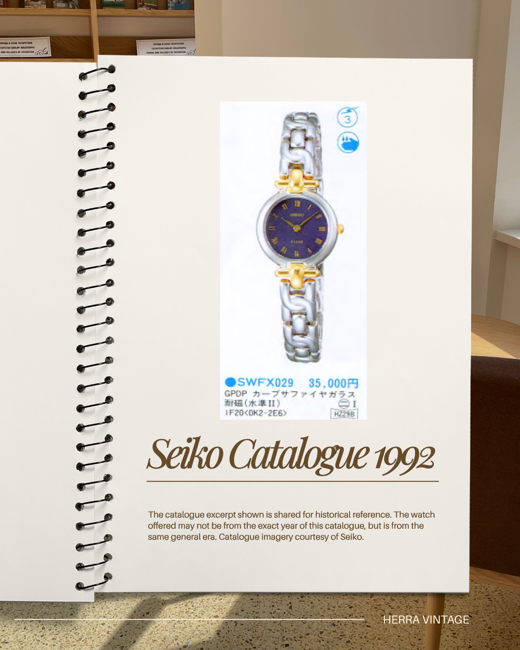 Vintage 1992 Seiko Tissé Blue Roman Dial with Convex Glass