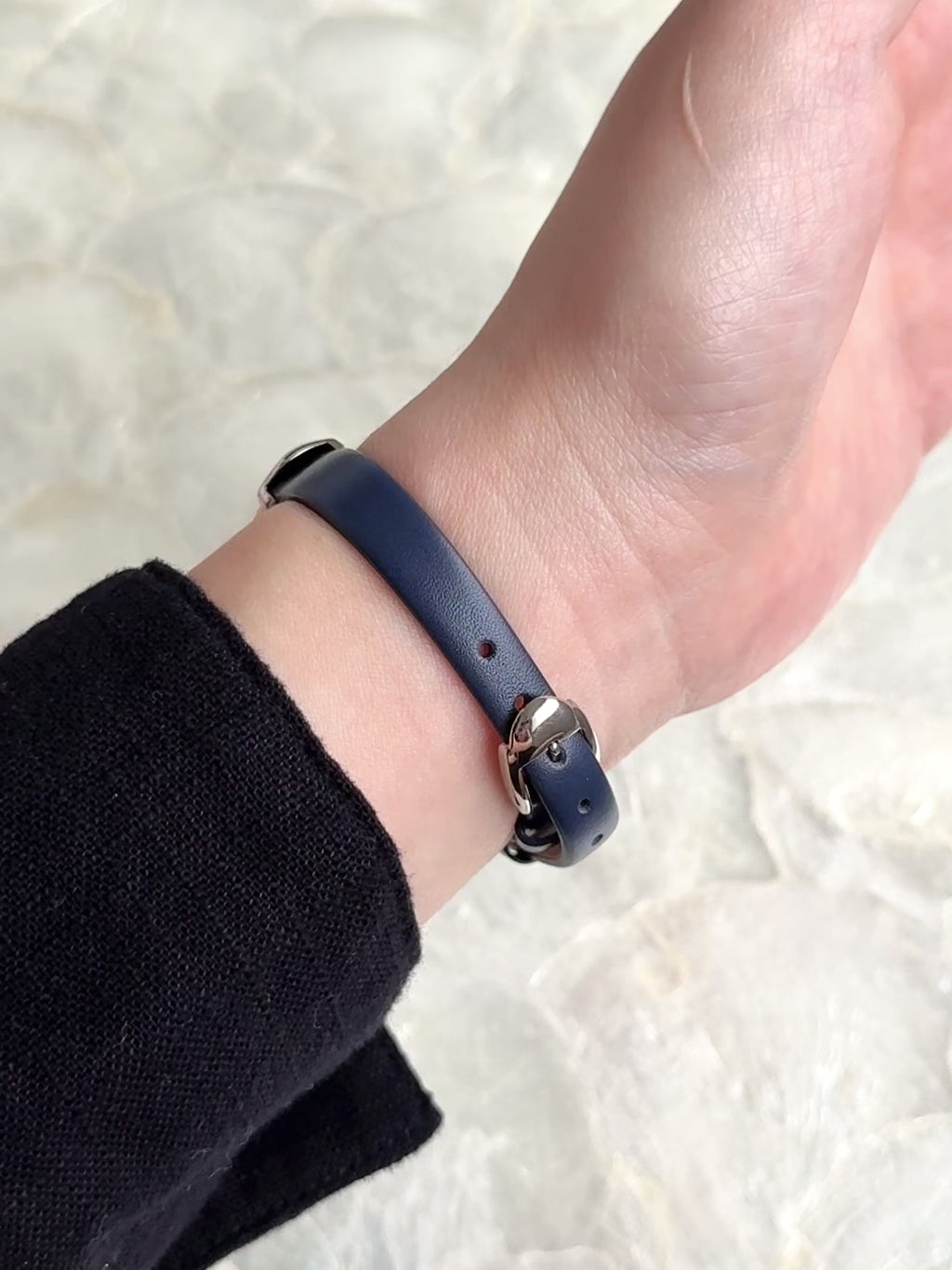 Vintage Sylph by Citizen Petite Silver Toned with Navy Straps