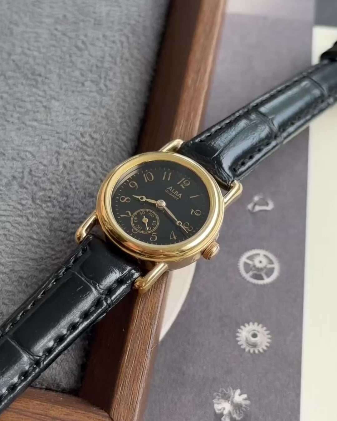 Vintage Alba Black Dial Breguet Numerals with Sub-Second Dial