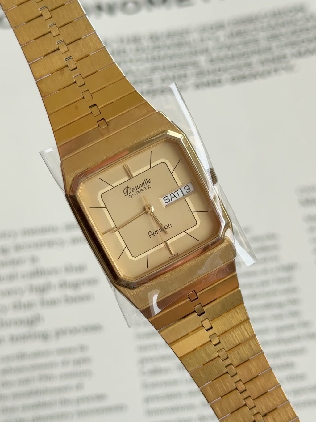 Vintage 29mm Armitron Deauville Square Case in Full Gold Tone