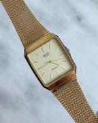 Vintage 1985 Seiko Chronos 29mm Rectangular Case with Integrated Bracelet
