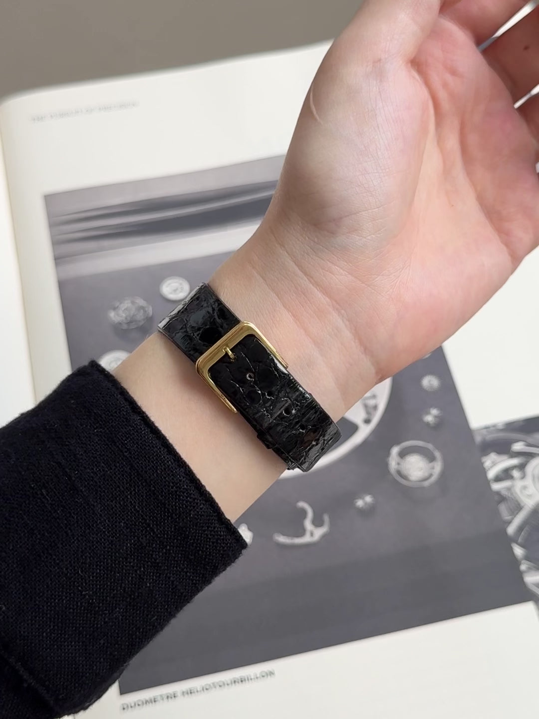 Rare Full Original Vintage Seiko Lassale Ultra-Thin Profile "Black Moon"
