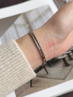 Vintage 1997 Citizen Mini Square Cushion with Textured Silver Toned Bracelet